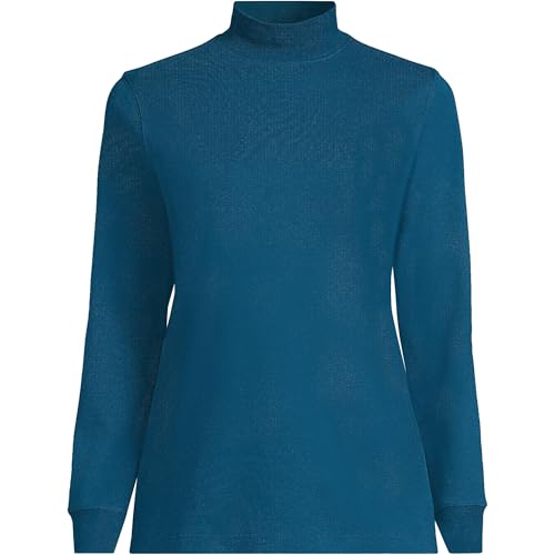 Image of Lands' End Women's Cotton Mock Turtleneck