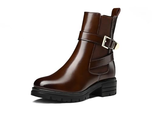 Image of LOUIS STITCH Women's High Ankle Boots| Elegant Buckle Slip-On Boots | Casual Slip-On Long Boots for Women | Casual & Formal Outings | LSLD-CLBT-LBB