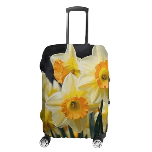 Daffodil Flower Printed Luggage Cover Protector, Fits 18-32 Inch Luggage