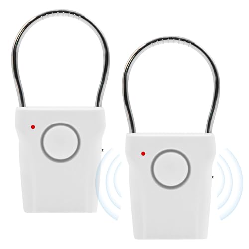2pcs Alarma de puerta y ventana de alarma de manija de puerta 120 DB extra fuerte alarma puerta alarma de manija puerta sensor táctil alarma táctil para puerta para casa, tienda, oficina