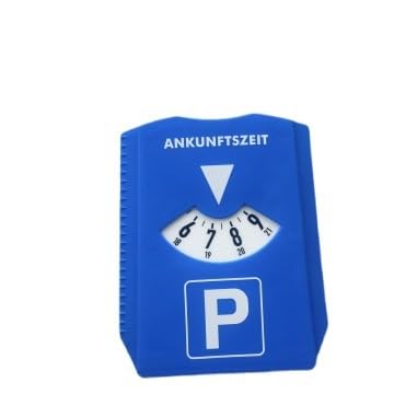 1 Pc Digital Parking Timer Parking Disc with Ice Scraper European Parking Clock 24 Hour Time Display for Car Winter Packing Tools and Equipment Garage and Shop（Blue ）