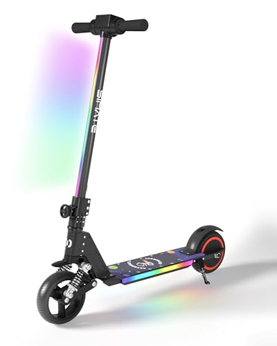 E-RIDES Elektroroller Kinder ab 6-12 Jahren,E Scooter mit Bunter Regenbogenlicht,5-8KM Reichweite,Faltbarer Elektro Scooter Kinder,130W Elektroscooter, Jugendliche