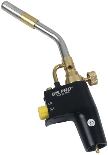 US PRO Propane MAP and MAPP or Propane Gas brazing Torch Soldering Blow Torch for Plumbing Brazing Soldering High Heat Gas Trigger Start for Welding Paint Searing Steak
