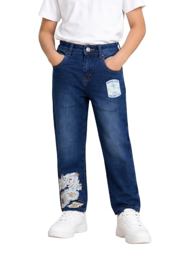 Image of KiddoPanti Boys Regular Fit Denim Pant | Stretch Poly Cotton Denim | Regular Fit Full Length Pant | Back Elasticated & Button with Zip Open Fly