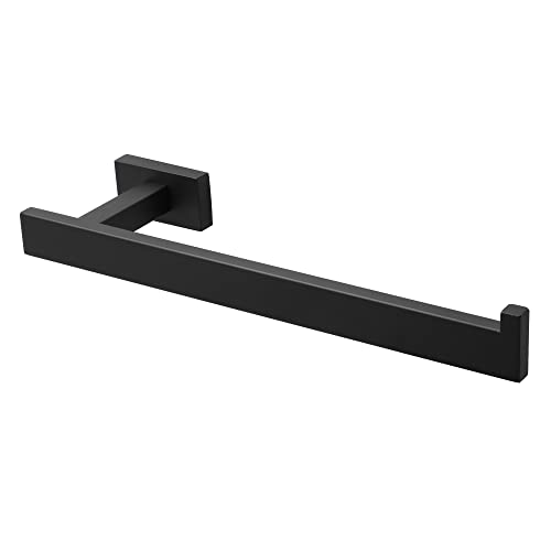 Mooche Toilet Roll Holder Wall Mounted, 30CM Black Towel Holder Stainless Steel Toilet Paper Holder for Bathroom Kitchen