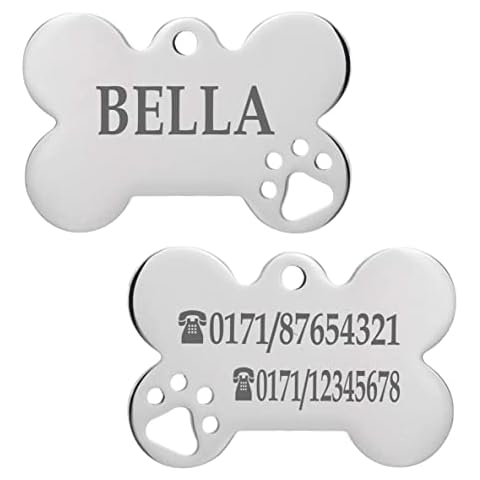 Iberiagifts - Hundemarke Knochen mit Pfoten aus Edelstahl Cover