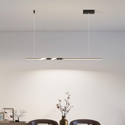 Suspension linéaire LED 24W réglable en intensité lumineuse pour un éclairage de salon moderne