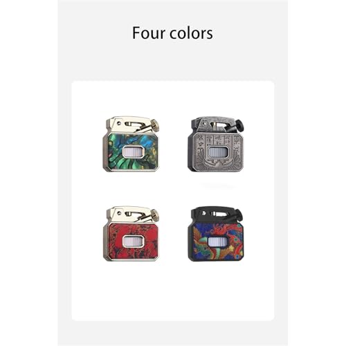 Encendedor vintage recargable con llama suave, rojo miniatura 6