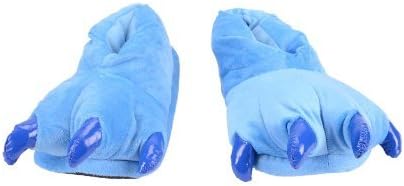 Costume & Cosplay : Size 39-40 Animal Dinosaur Godzilla Paw Claws Monster Feet Soft Plush Stuffed Warm Winter Home Slippers Pajamas Party Shoes for Unisex Adults Men Womens Teens (Blue)