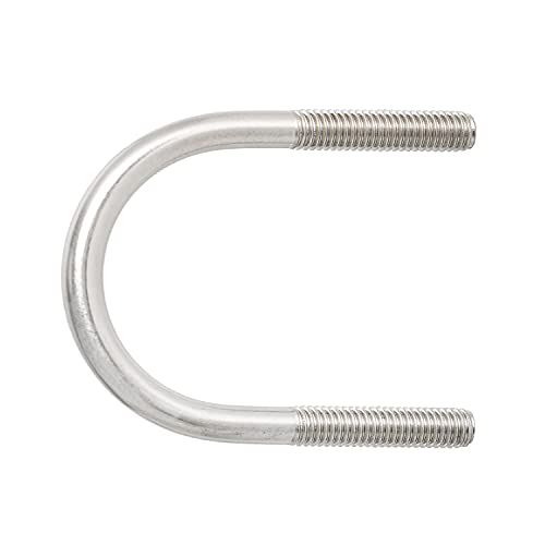 Image of Round U-Bolts 1.77 inch(45mm) Inner Width M8 Thread 304 Stainless Steel Silver with Plates Nuts Flat Washers for Car /RV /Trailer Bumper, 2Pcs