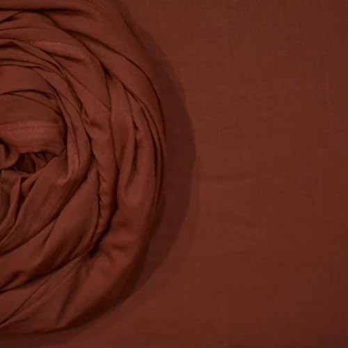 Image of Plain Mulmul Soft Cotton Fabric | Lightweight Breathable Mulmul Cloth | Super Quality Natural Cotton Fabric for Kurta, Dress, Dupatta, Lining & Craft Use (Choco Brown, 5 Meters)