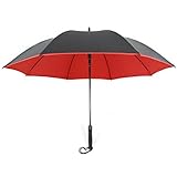 Radius: 62 cm oder mehr Unbekannt FEI Kreativer starker Wind-gerader gerader Handgriff-automatischer Doppeldreier-Regenschirm-Regenschirm verdickte Männer-Geschäfts-Regenschirm,rot
