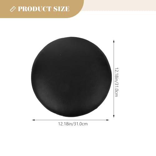 Coussin de tabouret rond en cuir noir Housoutil pour assise chic
