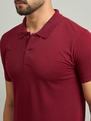 Image of Men's Half Sleeve Solid Cotton Polo T-Shirt | Premium Soft Fabric