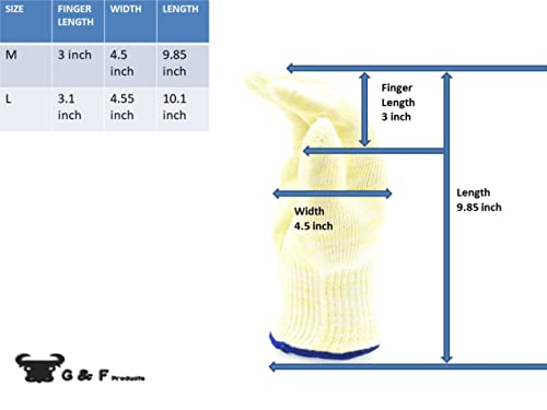G & F 1689L Dupont Nomex® & Kevlar® Heat Resistant Oven Gloves, For Bbq, Fireplace,And Grilling. Commercial Grade, Large, Sold By 1 Piece #TOP4