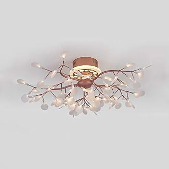 Ceiling Light Fixture, Leaf LED Ceiling Mount Light Metal G4 Lights Luxurious Flush Light in Gold 78 Light