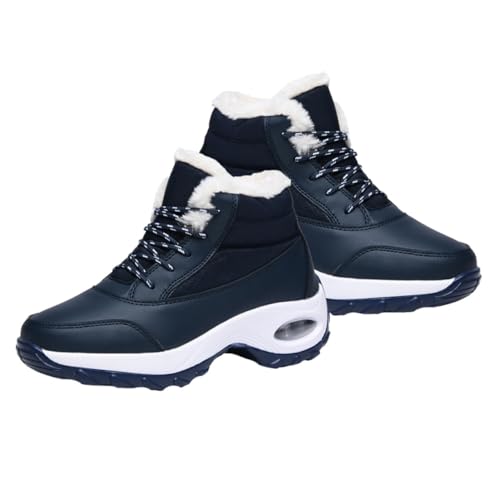 Didiseaon Botas de Nieve Amortiguación de Aire para Mujer Botas de Invierno Cálidas para Caminar la Nieve Color Azul