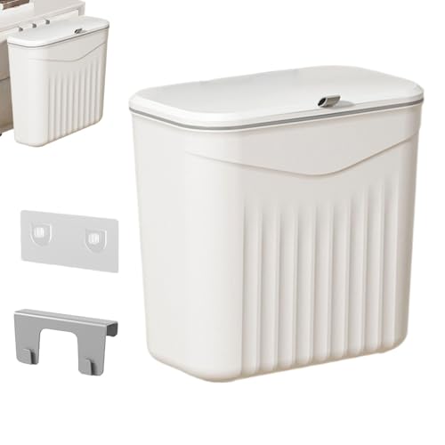 Generisch Cubo de basura montado en la pared - Cubo de basura de grande sin olor | Práctico cubo de basura de cocina con tapa para el hogar, baño, despensa, residencia universitaria