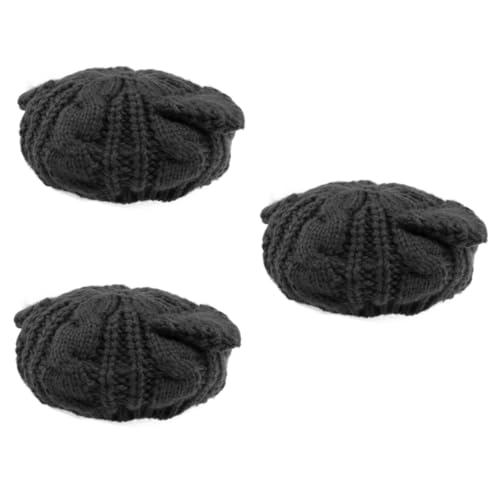 Bonnet femme laine noir oreilles de chat contre le froid de l'hiver