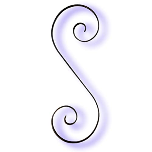 Déco fer Forgé- VOLUTE en Fer Forgé -ACIER DECORATION Durable efficacité Pieces - H 330 mm x 125 mm- Volute en S - En Fer Plat de 16/4 mm -Usage Interieur...