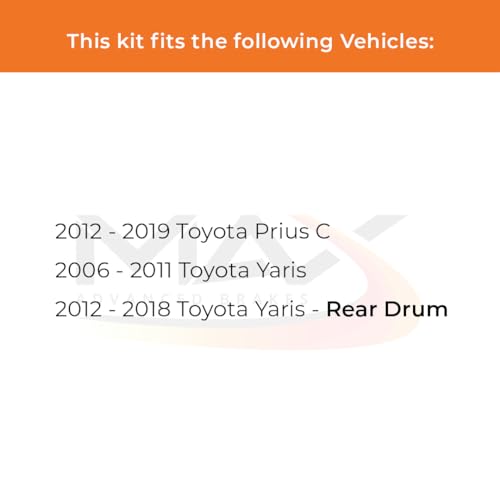 Image of MAX Advanced Brakes - Front Brake Kit For 2006-2018 Toyota Yaris (w /Rear Drum), 2012-2019 Toyota Prius C| Carbon Ceramic Brake and Rotor Kit| Geomet Coated Cross-Drilled Brake Rotors