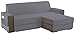 Funda Sofa Chaise Long 200cm Izquierdo/Derecho Universal Reversible Impermeable, Protector Sofa 2 Plazas Chaise Long con Brazos, Color Gris