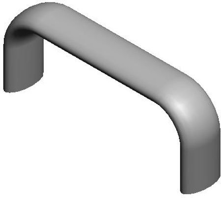 1 1/2 x 3 Lg. #10-32 x 5/16 dp. thd's., Dull Finish, Type 303 Stainless Steel Inch - Oval Pull Handle (1 Each)