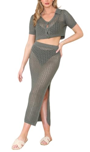 Ensemble cardigan court et jupe crochet pour vos soirées de vacances d'été