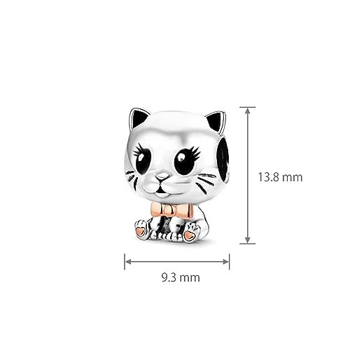 Abalorio de gato de plata para pulseras Pandora y joyas de mascotas 2