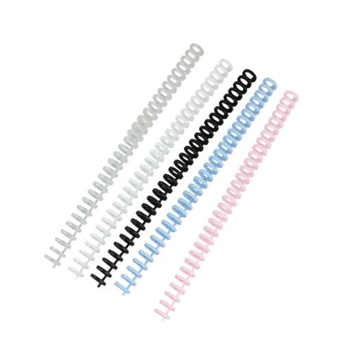 5 bobinas de encuadernación de 30 anillos cortables de 12 mm para planificador, cuaderno, uso escolar, organizador de documentos, bobina