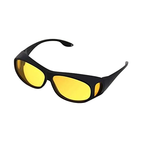 Lxnoap Night Vision Driving Wraparounds Wrap Around Prescription Glasses Anti Glare Sunglasses for Men and Women (Yellow Lens) Cover