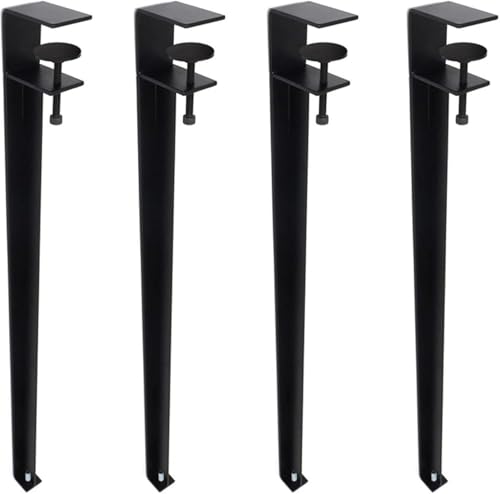 4 patas de metal para muebles, patas de 70 cm, patas de abrazadera de mesa ajustables en forma de F, patas de mesa de comedor