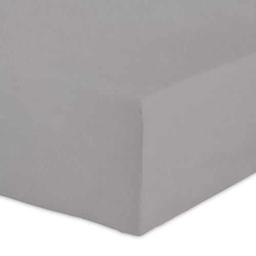 Amazon Basics FTD, Sábanas Ajustables, 135 x 190 x 30 cm, Gris Oscuro