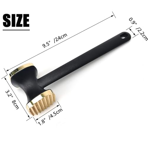 Kitchen Meat Tenderizer,Heavy Duty Manual Hammer Mallet Tool,Meat Hammer Used for Steak, Chicken, Fish (Golden) - Image 2