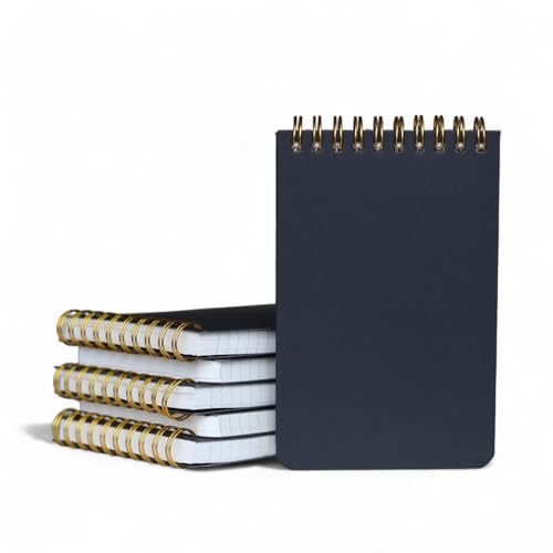 Image of INNAXA Small Pocket Notepad Ruled | Gold Wiro | Pocket-size Note Pad Line,perfect for office,or personal use Notebook 60 Pages,80 GSM Paper (Black, Pack of 6)