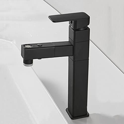 Robinet de cuisine extractible 3 modes de jet avec mitigeur monocommande noir