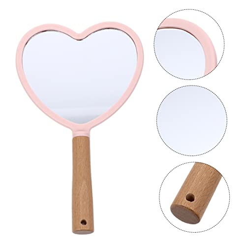 Espejo de maquillaje portátil con diseño de corazón miniatura 5