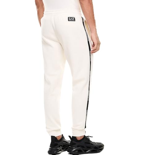 EA7 Para Hombre. 7M000974_AF10377 PantalóN Tape Logo Series Blanco Roto (M), Casual, AlgodóN - 2
