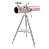MXGZ Telescopio Refractor, Distancia 700 mm Telescopio astronómico Compacto con Apertura de 76 mm Imagen Clara para Hacer Turismo Rosa