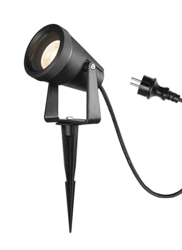 SLV SAMRINA | Mobile Erdspiessleuchte, Außenlampe, Beleuchtung von Garten, Terrasse, Pflanzen, Wegen, Teich, LED Aussen-Leuchte| GU10, IP65, schwarz,...