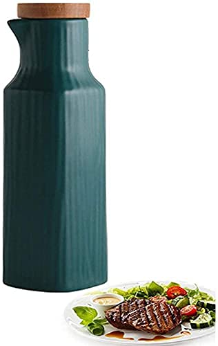 Burette de cuisine haut de gamme en céramique blanche et bois