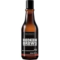 Redken Brews 3-in-1 Shampoo für Männer, All-in-one: Shampoo, Conditioner und Duschgel, Pflege für softe Haut und gepflegtes Haar, für alle Haut- & Haartypen, 300 ml
