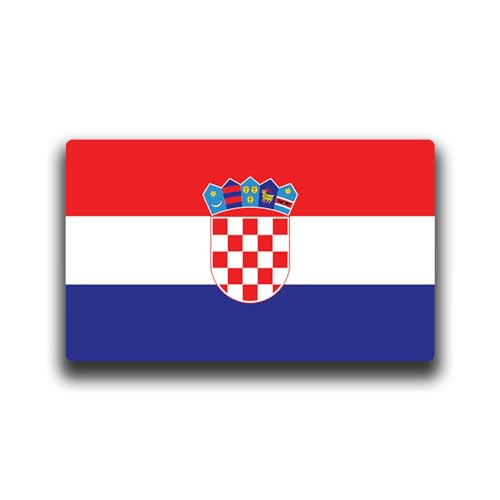 Image of World Country Flag Decal Stickers - Two Pack - for Cars Windows Bumpers Laptops Tablets Tumblers Cups Walls (Croatia)