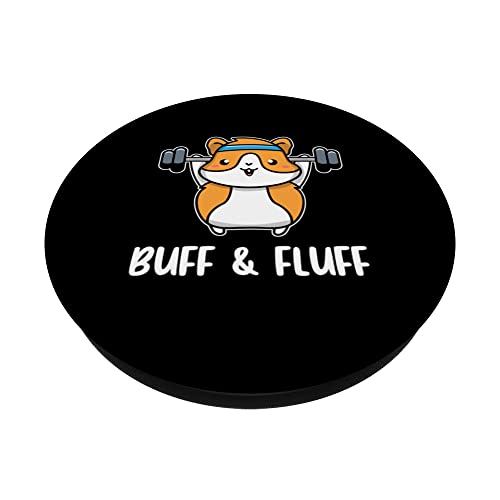 Buff And Fluff Hamster Pet Owner Animal Lover Rodent Pet PopSockets Swappable PopGrip, Black - Image 2