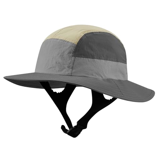 Image of CLAPE Surf Bucket Hat with Strap Waterproof Sun UPF 50+ Bucket Hat Packable Brimmed Boonie for Women Men