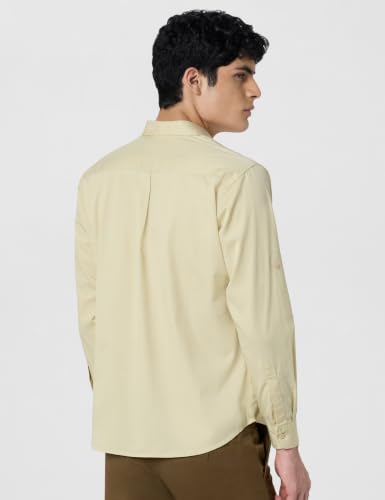 Image of Veirdo Men's Pure Cotton Utility Shirt | Full Sleeve Casual Button-Down with Dual Chest Pockets | Stylish & Comfortable Everyday Wear | Colors: Beige, Black, Maroon, Olive, Rust & White