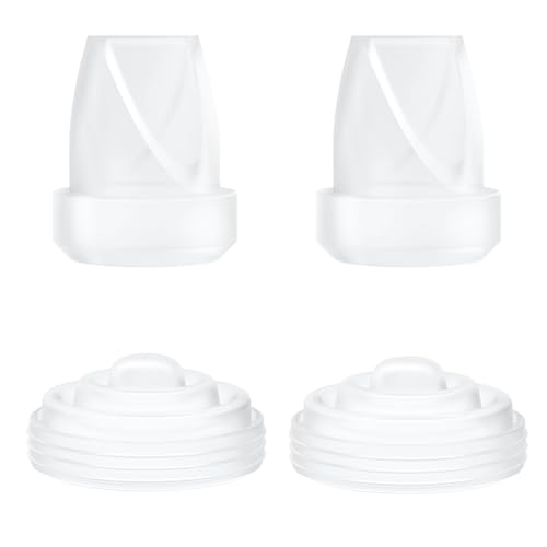 Image of 4PCS M5 Breast Pump Replacement Parts,2pcs Silicone Duckbill Valve & 2pcs Silicone Diaphragm Compatible with Momcozy M5 Wearable Breastpump, Mom Cozy Breastfeeding Essential Accessories