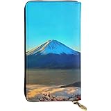 [YINGD] 初日の出 朝日 和風 和柄 すべての財布 長財布 本革 薄型二つ折り スマホ入れ可 シンプル 小銭入れ カード 現金 大容量収納 ファスナー ビジネスウォレッ 男女兼用 人気 クリスマス/新年プレゼント