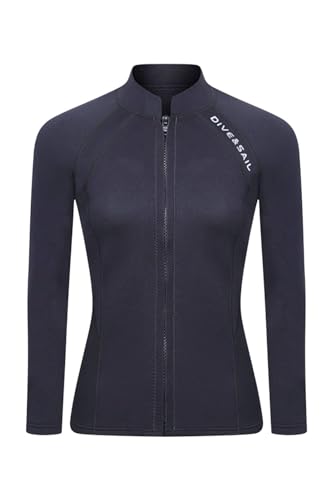 MORGEN SKY ウェットスーツ メンズ レーディス 上 サーフィン ロータス効果 撥水加工 釣り 2mm 日焼け止め 男女サイズ揃い 四季 ネオプレン サウナスーツ 水着 家族旅行 水泳 サーフ SUP カヤック 沢登り 水陸両用 D24 (レディース上着, M)（Amazon）