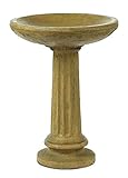 Solid Rock Stoneworks Collanade Birdbath- 26' Tall x 19' Dia- Brushed Moss